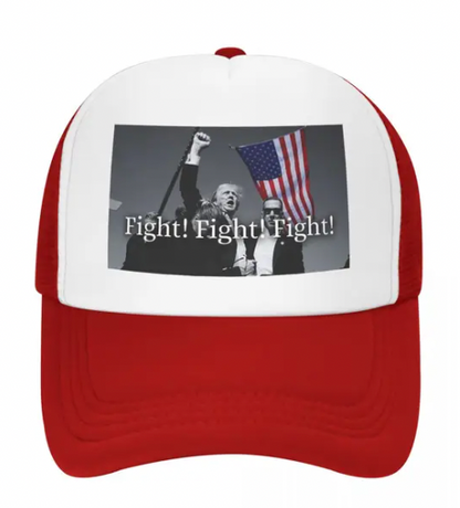 RED COLORWAY Trump Rally FIGHT FIGHT FIGHT Hat